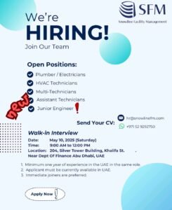 Snowline Walk in Interview in Abu Dhabi