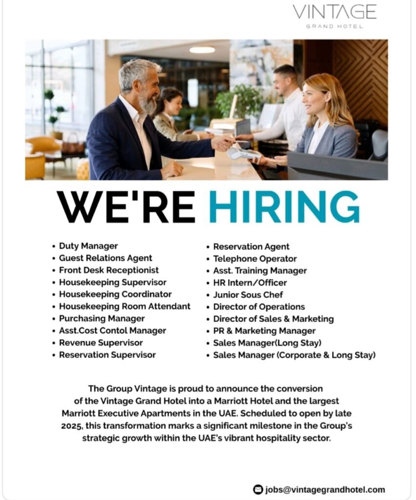 Vintage Hotel Careers Dubai 2025: Dates, Venues, and Key Details 1 Vintage Hotel Careers Dubai 2025: Dates, Venues, and Key Details