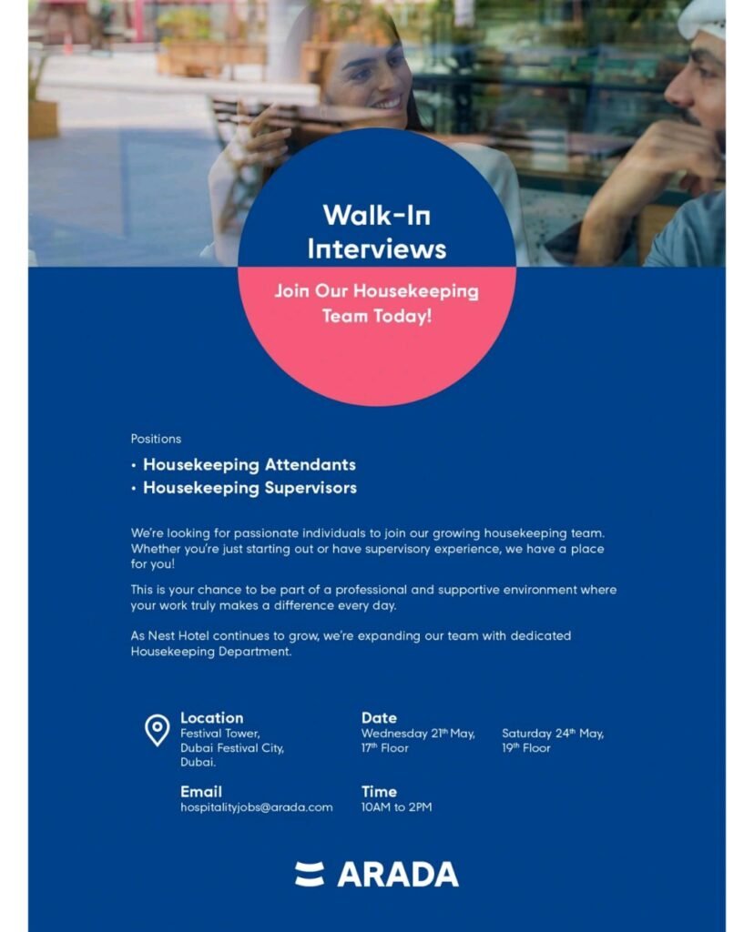 Arada Developments Walk in Interview in Dubai 2025: Dates, Venues, and Key Details