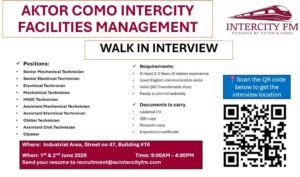 Aktor Como Intercity FM Walk in Interview in Qatar 2025: Dates, Venues, and Key Details