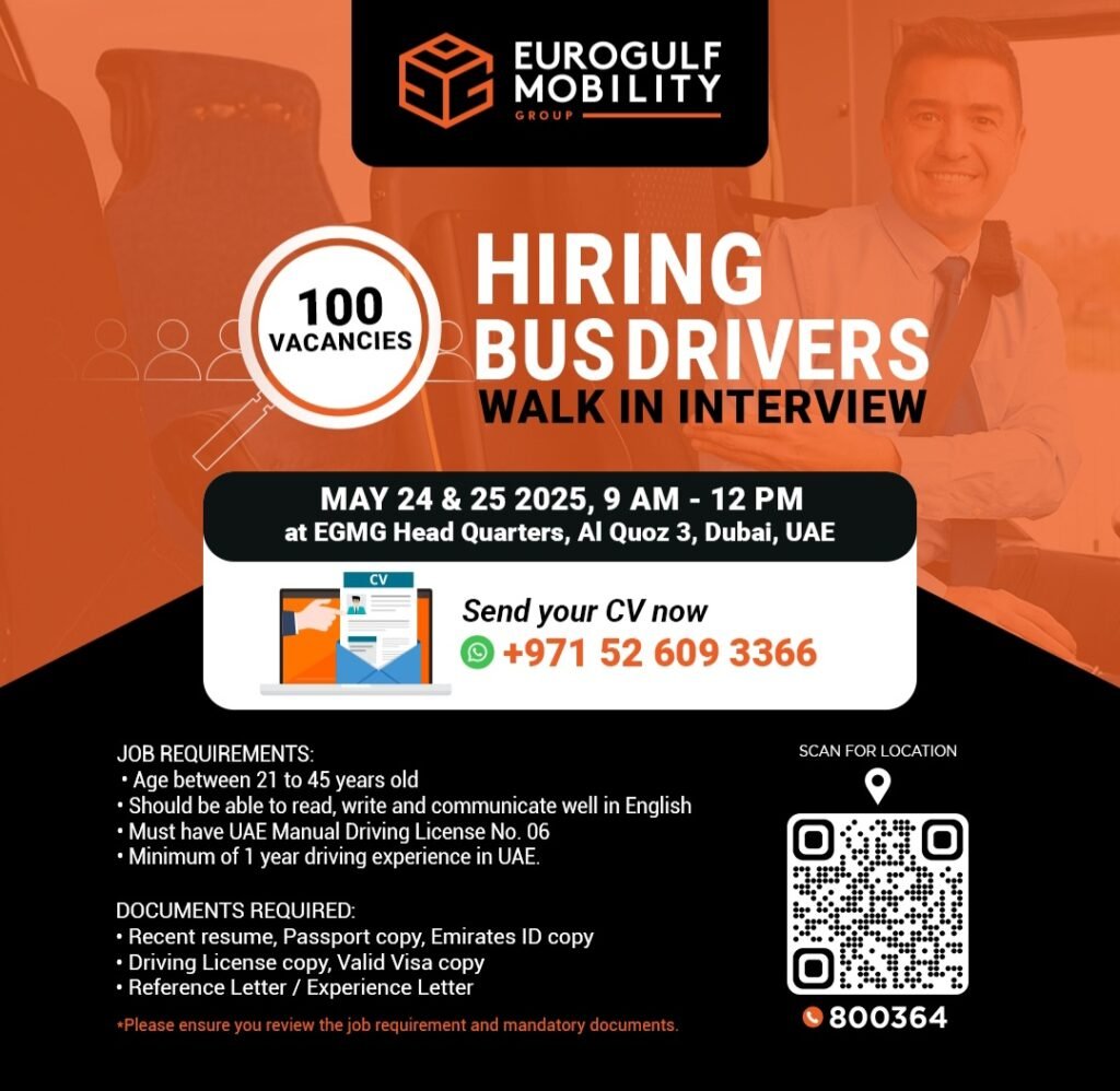 Eurogulf Mobility Walk in Interview in Dubai 2025: Dates, Venues, and Key Details
