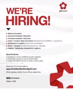 JM Foods Recruitments in Dubai 2025: Dates, Venues, and Key Details