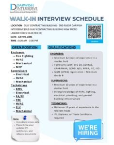 Darwish Interserve Facility Management Recruitments in Qatar 2025: Dates, Venues, and Key Details