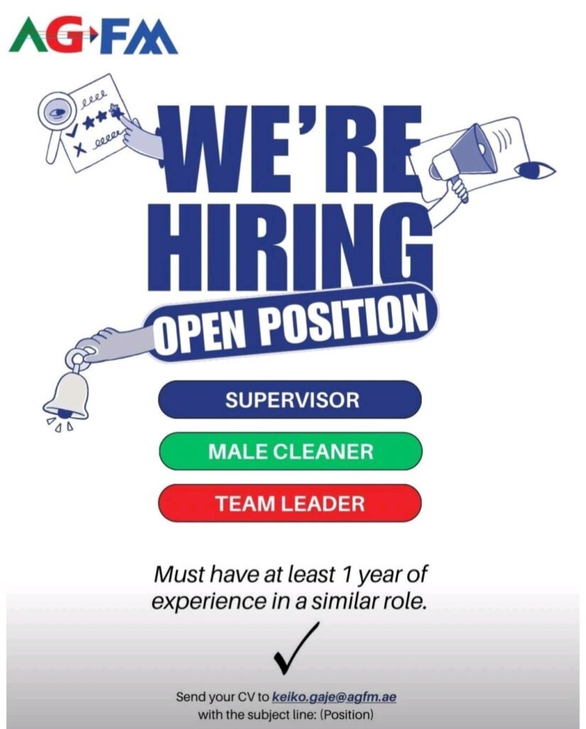 Arabian Gulf Facility Management AGFM  is Hiring in the UAE!