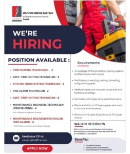 MAF Fire Middle East Walk in Interview in Dubai 2025: Dates, Venues, and Key Details