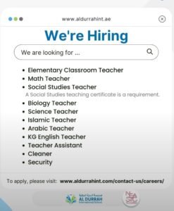 Al Durrah International School Sharjah Recruitment 2025: Dates, Venues, and Key Details