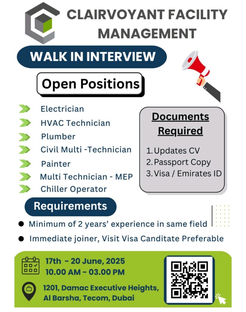 Clairvoyant Walk in Interview in Dubai