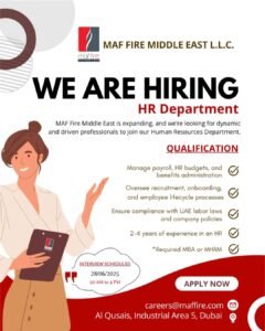 MAF Fire Middle East Walk in Interview in Dubai 2025: Dates, Venues, and Key Details