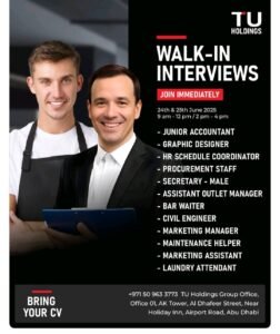 Urgent Hiring in Abu Dhabi – Walk-In Interviews by TU Holdings (June 2025)