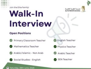 Elite Private School Walk in Interview in Abu Dhabi 2025