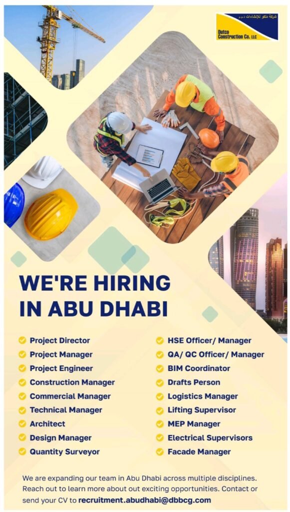 Build Your Career in the UAE: Dutco Construction is Hiring in Abu Dhabi! 1 Build Your Career in the UAE: Dutco Construction is Hiring in Abu Dhabi!