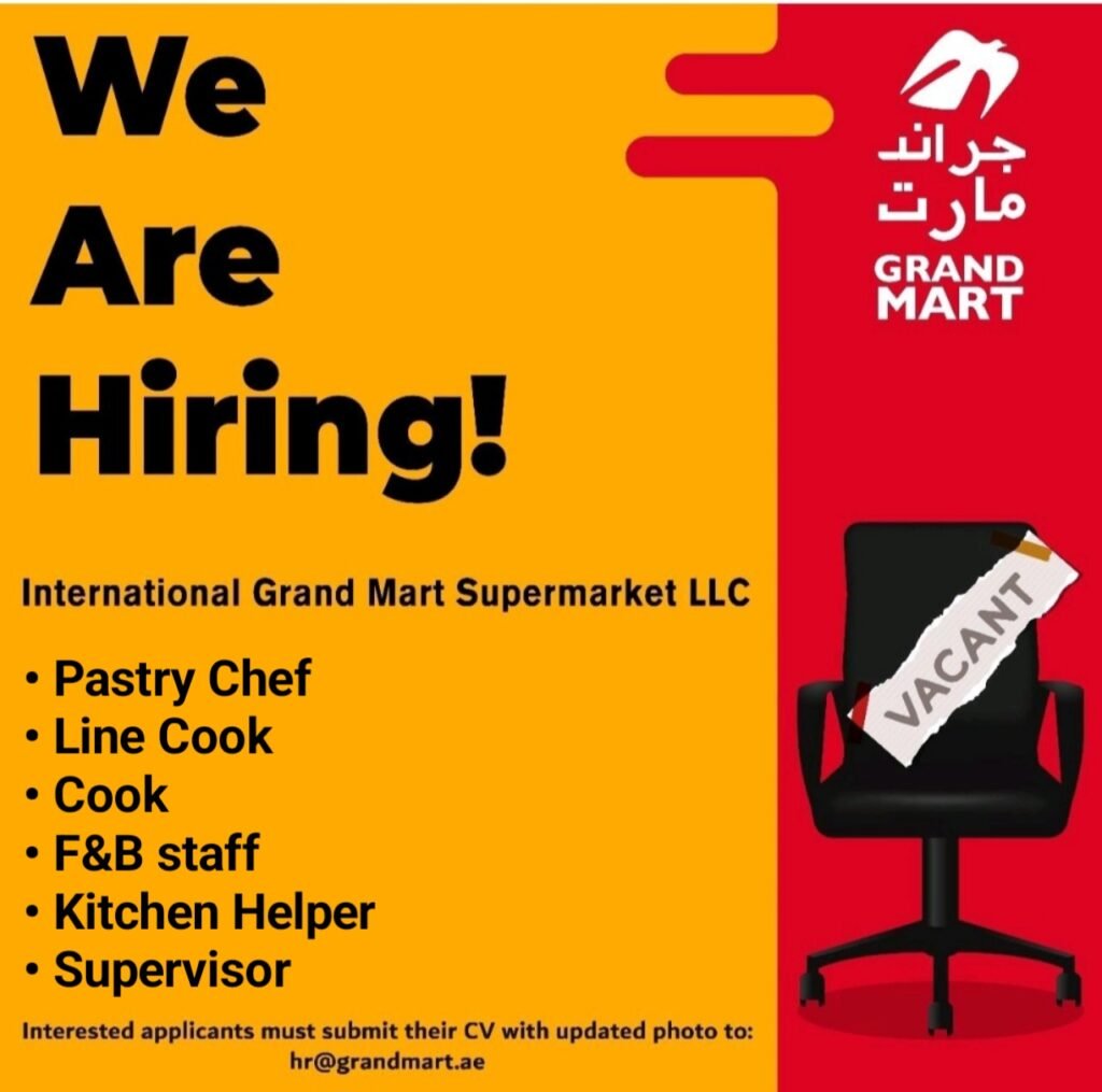 International Grand Mart Supermarket LLC – Jobs in UAE 2025 1 International Grand Mart Supermarket LLC – Jobs in UAE 2025