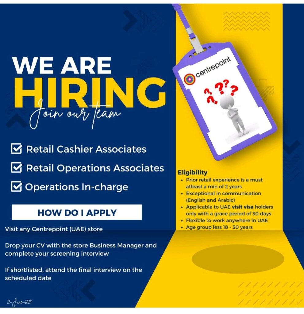 Unlock Your Retail Career: Centrepoint UAE Hiring Now 2025 1 Unlock Your Retail Career: Centrepoint UAE Hiring Now 2025