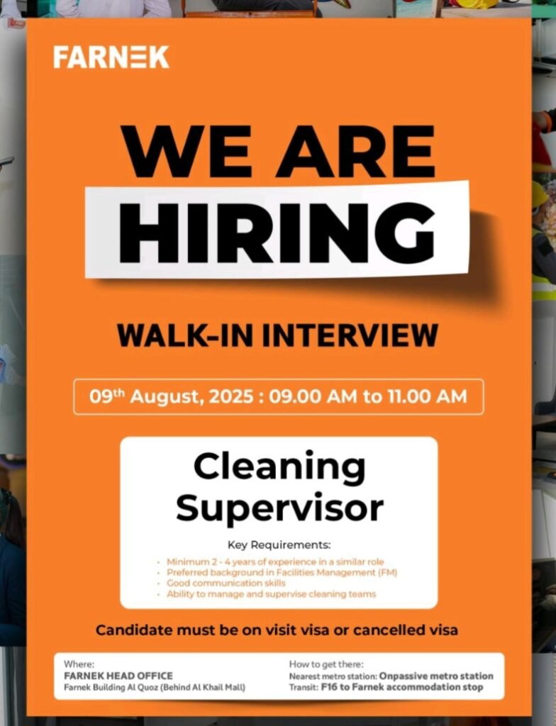 Farnek's Walk-In Interviews in Dubai 2025