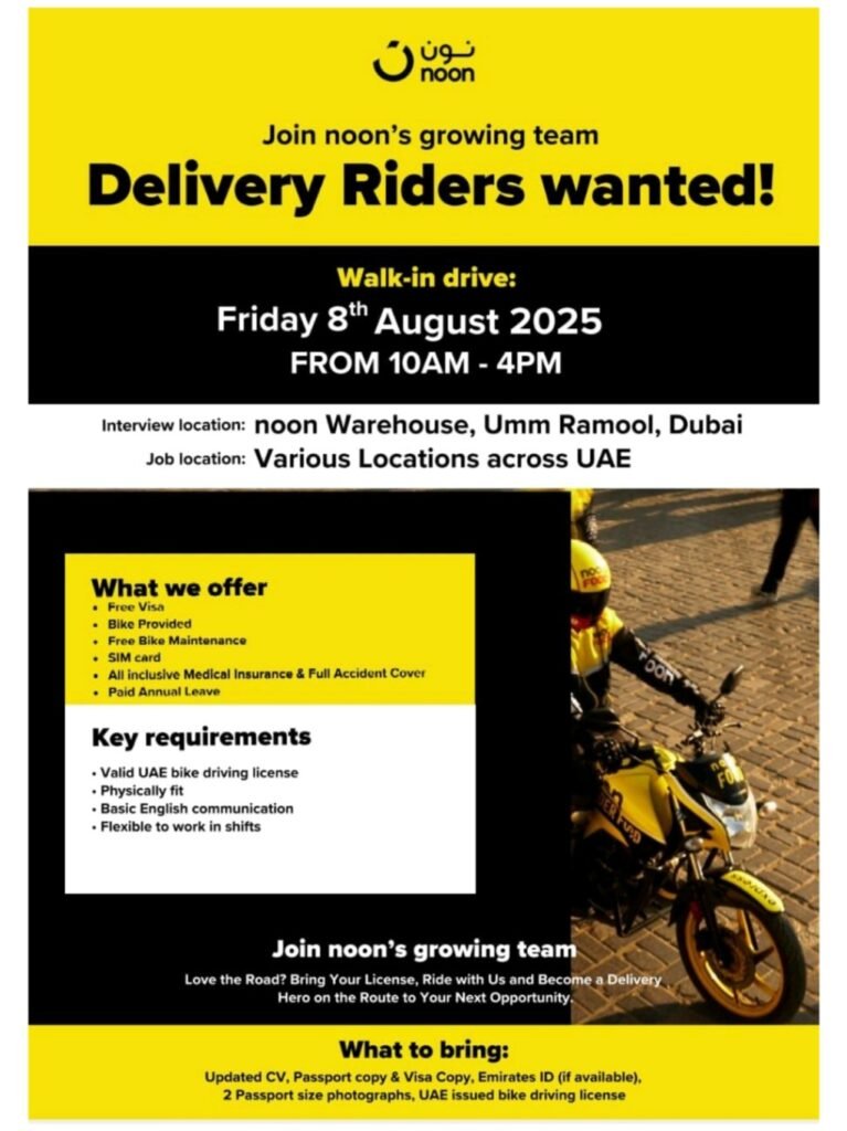 Noon Walk in Interview in Dubai 2025 1 Noon Walk in Interview in Dubai 2025