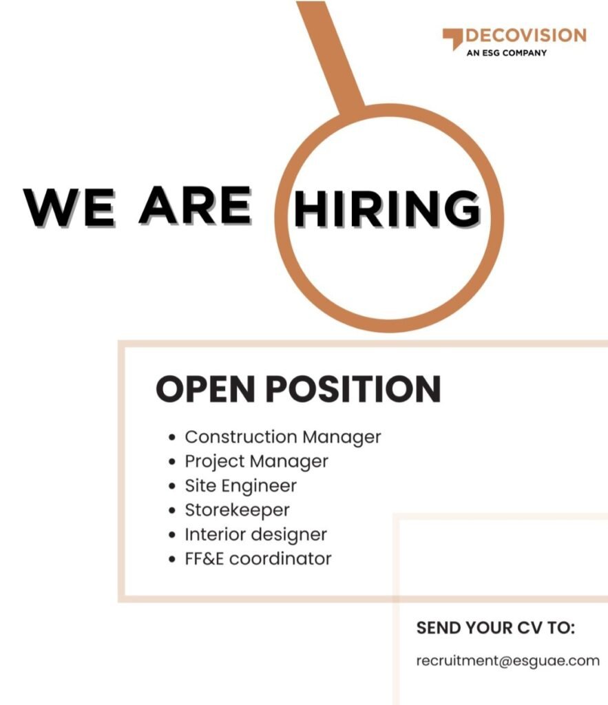 Unlock Your Future: Decovision UAE Hiring 6 Key Roles Now! 1 Unlock Your Future: Decovision UAE Hiring 6 Key Roles Now!