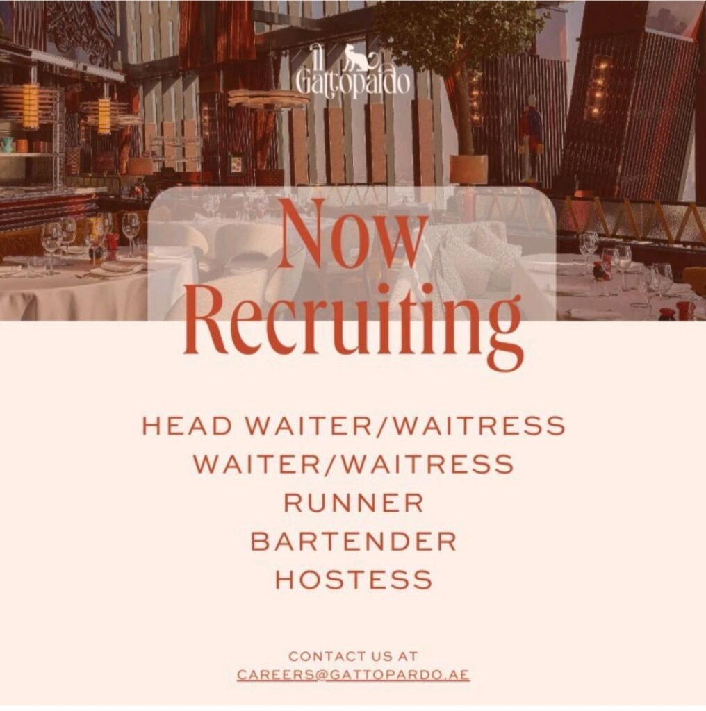 Join the Excitement: Il Gattopardo Dubai is Hiring Passionate Hospitality Stars! 1 Join the Excitement: Il Gattopardo Dubai is Hiring Passionate Hospitality Stars!