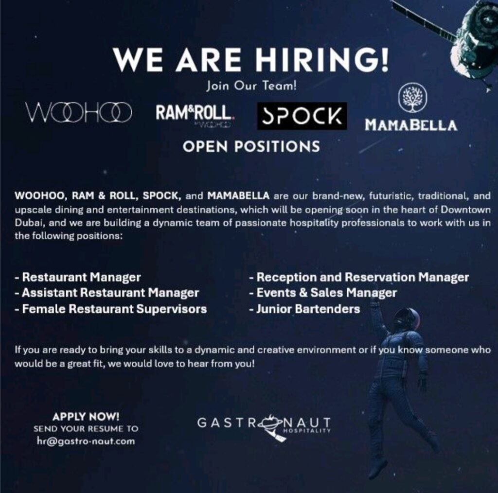 Launch Your Hospitality Career in Dubai: Gastronaut Opens Doors at 4 Stunning New Venues 2025 1 Gastronaut Opens Doors at 4 Stunning New Venues