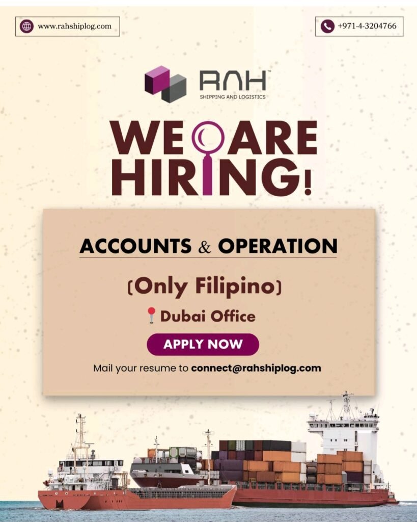 Unlock Your Career at RAH Shipping & Logistics: Accounts & Operations Staff Wanted in Dubai!