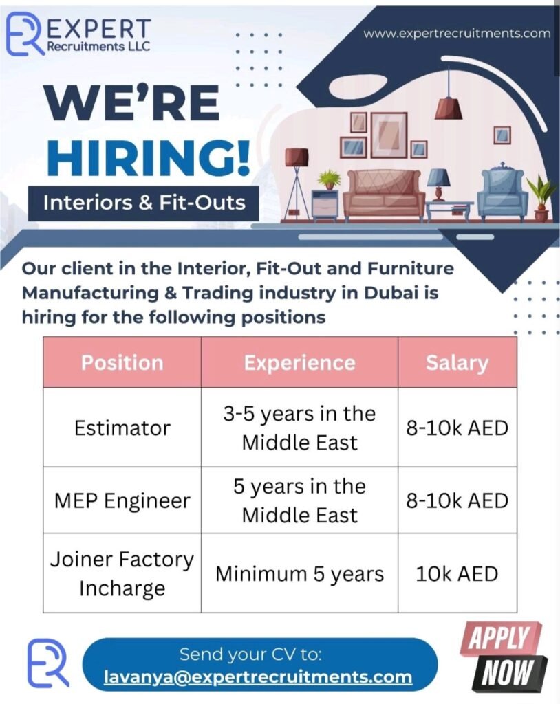 Expert Recruitments LLC Hiring in Dubai