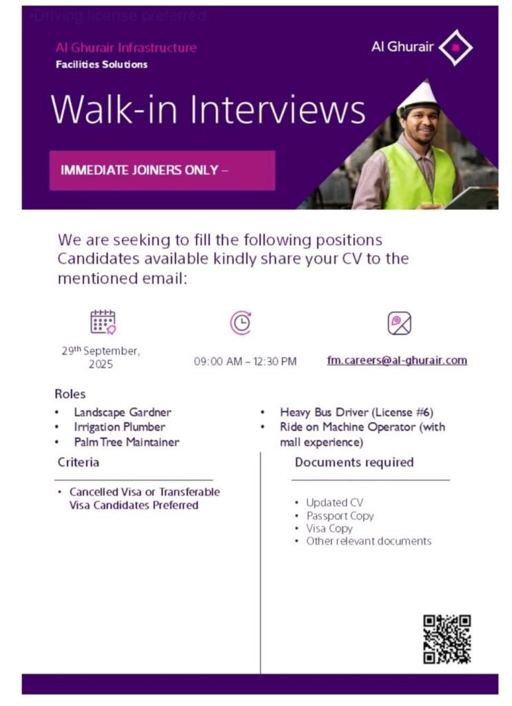 Land Your Next FM Job Fast: AG Facilities Solutions Hosts Urgent Walk-In Interviews in UAE