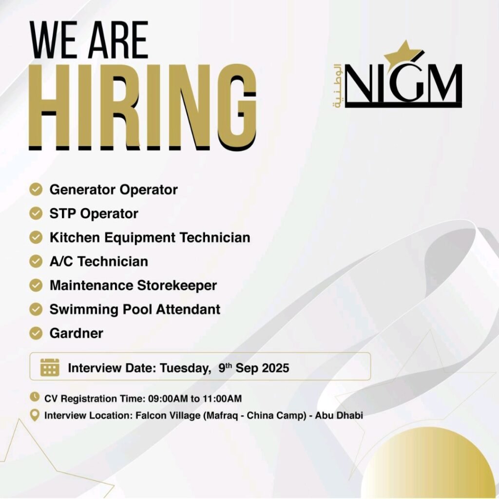 NIGM LLC is Hiring in Abu Dhabi: Apply for Multiple Vacancies 2025 1 NIGM LLC is Hiring in Abu Dhabi: Apply for Multiple Vacancies