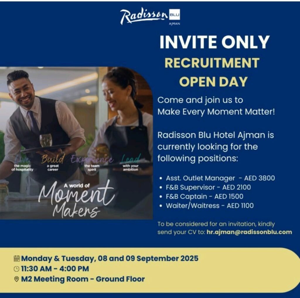 Radisson Blu Ajman Hosts Exclusive Recruitment Open Day