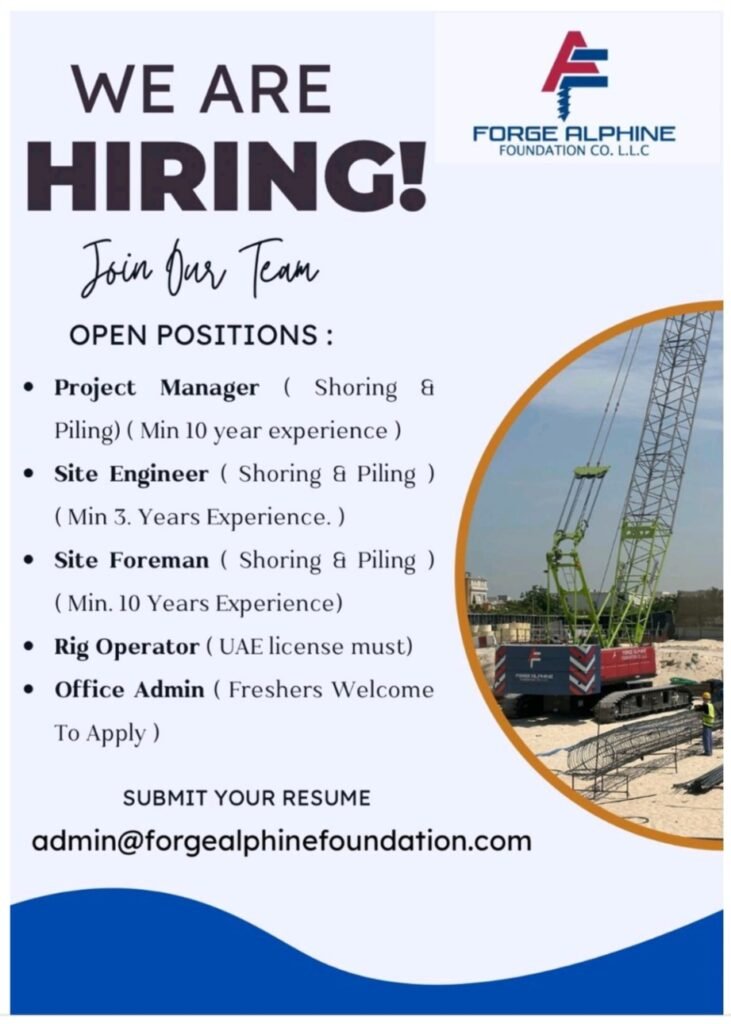 Build Your Career in Construction: Forge Alpine Foundation is Hiring Now 1 Forge Alpine Foundation is Hiring Now