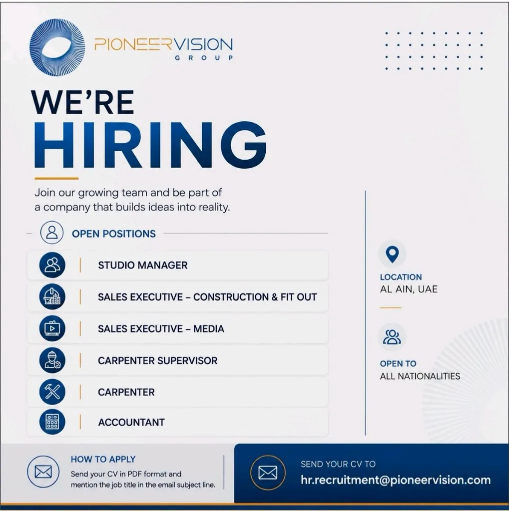 Pioneer Vision Group Careers 2026 in UAE | Apply for Latest Job Vacancies 1 Pioneer Vision Group