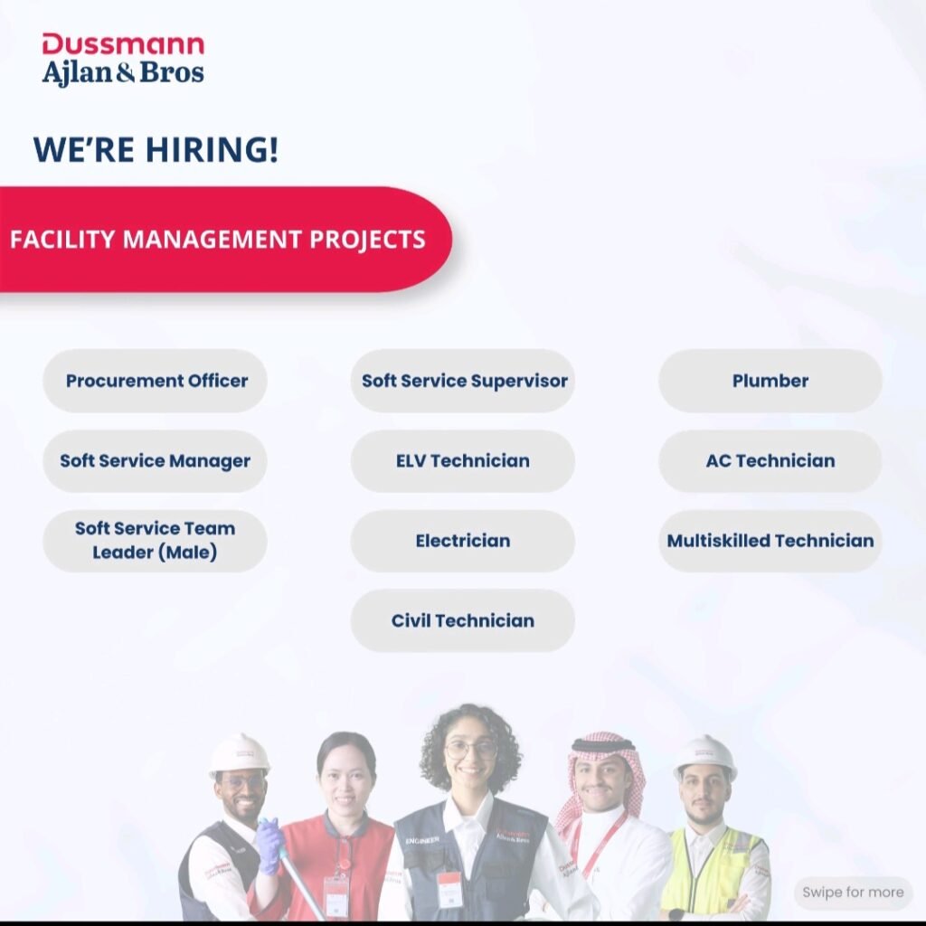 Dussmann Ajlan & Bros Jobs – Facility Management Projects Hiring 1 Dussmann Ajlan & Bros Jobs – Facility Management Projects Hiring