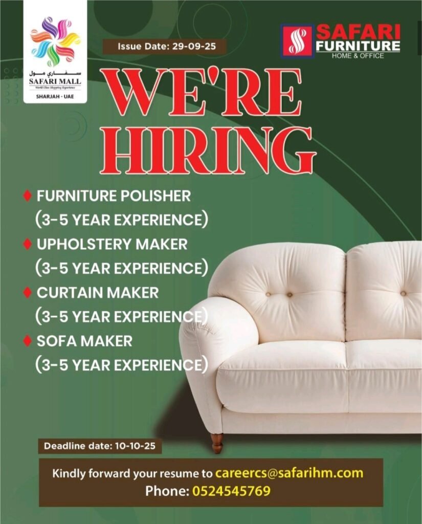 Safari mall Sharjah is Now Hiring Skilled Professionals 1 Safari mall Sharjah is Now Hiring Skilled Professionals
