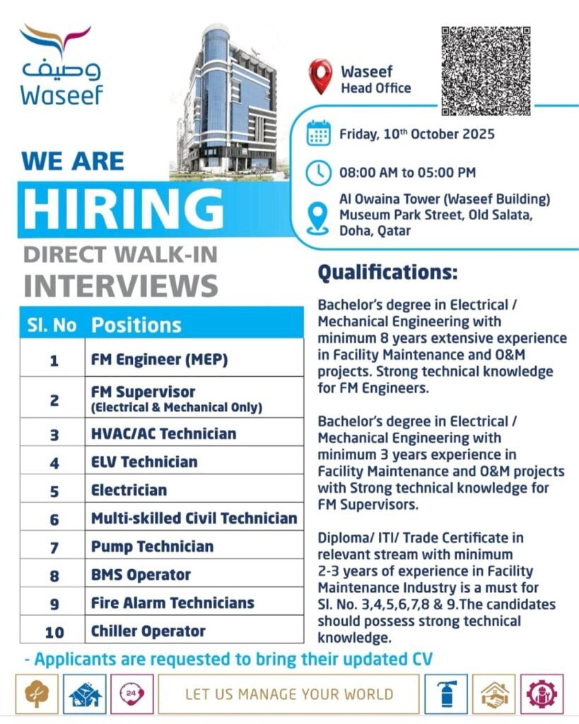 Walk-In Interviews at Waseef Corporate this October