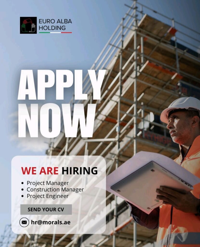 Your Gateway to a Premier Engineering Career: Euro Alba Holding is Hiring in the UAE! 1 Euro Alba Holding careers, UAE engineering jobs, Project Manager jobs UAE, Construction Manager vacancy Dubai, Project Engineer jobs UAE, latest jobs in UAE 2025, construction company jobs, how to apply Euro Alba jobs, hr morals ae, ISO standards jobs.