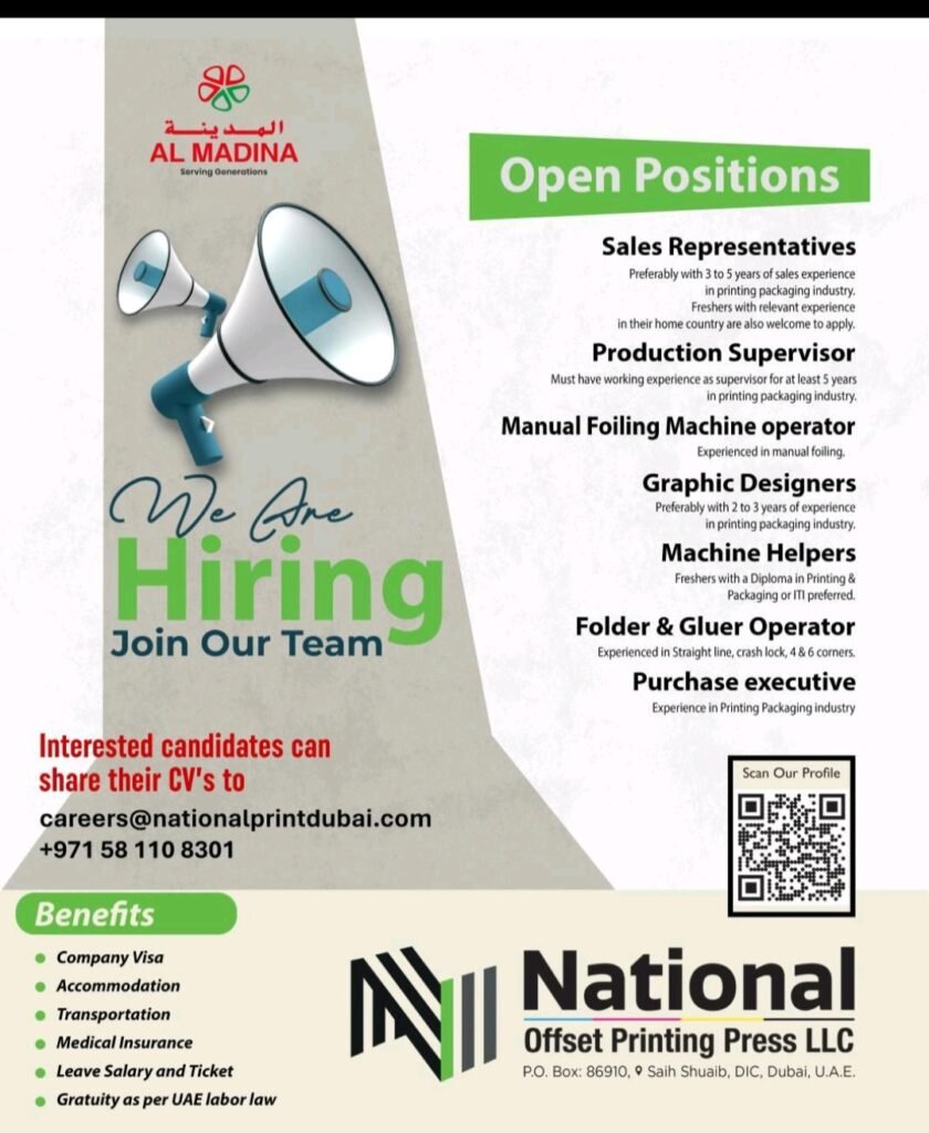 Build Your Career in Dubai's Printing Industry: National Offset Printing Press is Hiring! 1 Build Your Career in Dubai's Printing Industry: National Offset Printing Press is Hiring
