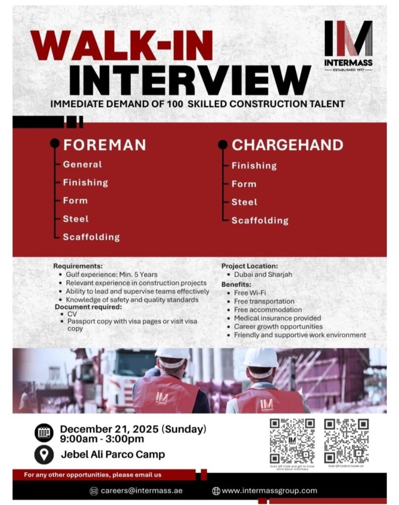 Build Your Career in the UAE: Intermass Engineering & Contracting is Hiring!