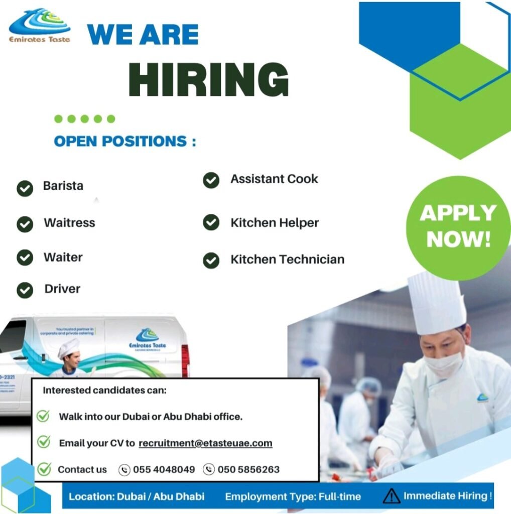 Build Your Career in UAE Hospitality: Emirates Taste Catering is Hiring