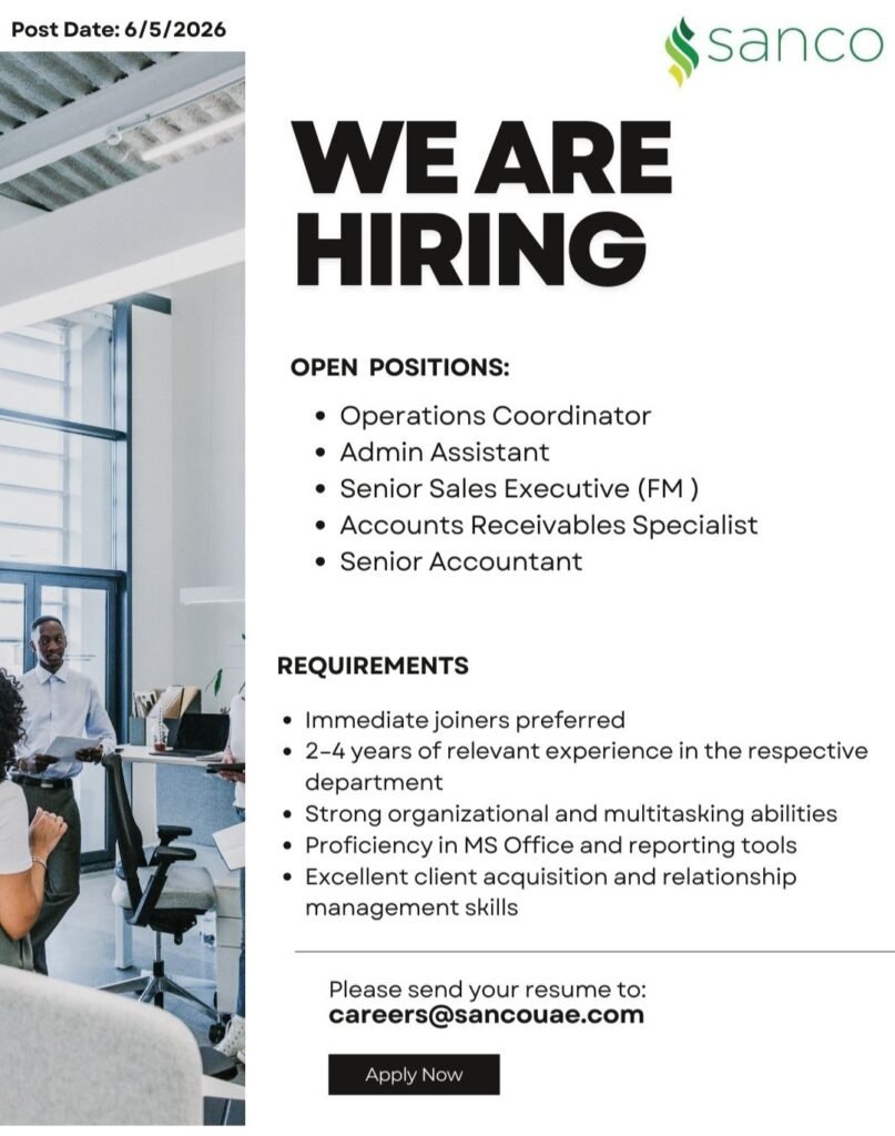 Sanco Environmental Services Is Hiring in UAE: Multiple Open Positions for 2026 1 Sanco Environmental Services Is Hiring in UAE: Multiple Open Positions for 2026