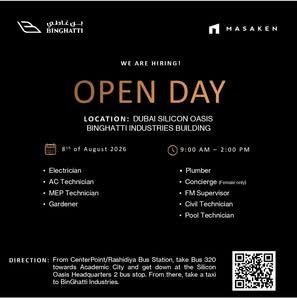 Binghatti Industries Open Day 2026 – Facility Management Walk-In Interview in Dubai