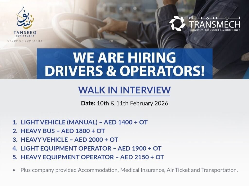 Transmech LLC Careers 2026 Walk in Interview in Dubai 1 Transmech LLC