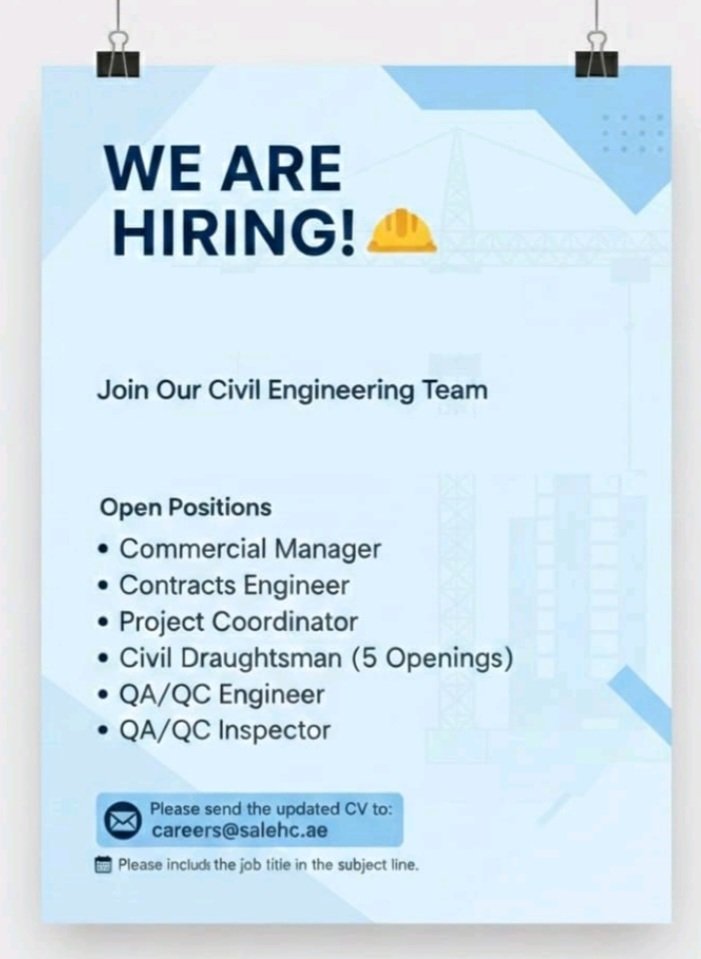 Build Your Career with Saleh Constructions LLC: Exciting Job Opportunities in Civil Engineering 2026 1 Saleh Constructions LLC