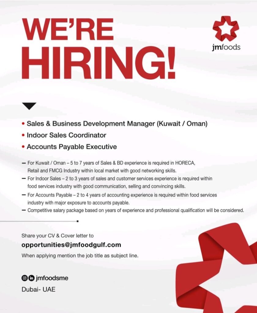 Join the JM Foods Team: Exciting Career Opportunities in the UAE’s FMCG Sector 2026 1 JM Foods