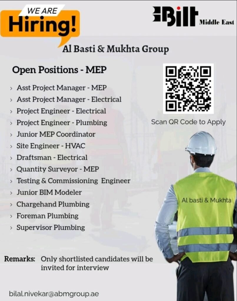 Al Basti & Mukhta Group MEP Job Openings 2026 – Walk-In & Apply Online 1 Al Basti & Mukhta Group careers
