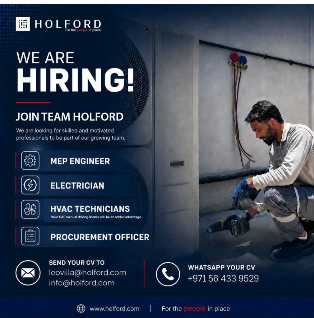 Holford Facilities Management Careers 2026 – Walk-In Interview & Job Vacancies in UAE