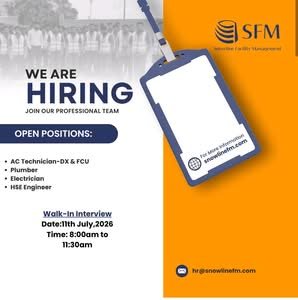 Snowline Facility Management Walk-In Interview 2026 | Latest UAE Jobs 1 Snowline Facility Management Walk-In Interview 2026 | Latest UAE Jobs