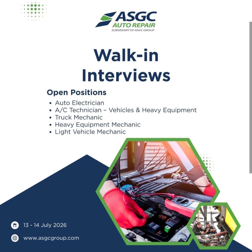ASGC Auto Repair Walk-In Interview 2026 in Dubai – Latest Job Vacancies
