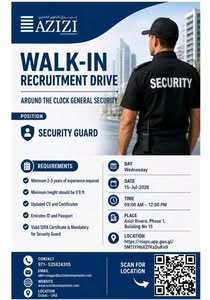 Azizi Developments Security Guard Walk-In Interview in Dubai 2026