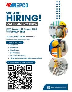 MEPCO Electro Mechanical Works LLC Walk-In Interview 2026 | MEPCO Careers UAE