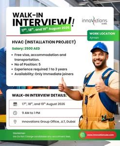 Innovations Global HVAC Technician Jobs 2026 – Walk-In Interview in Dubai 1 Innovations Global HVAC Technician Jobs 2026 – Walk-In Interview in Dubai
