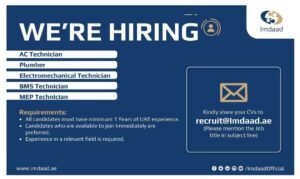Imdaad Jobs 2026 – AC Technician, Plumber & Technician Vacancies
