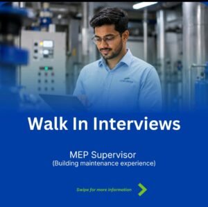 Concordia Walk-In Interview 2026 – MEP Supervisor Jobs in Dubai 1 Concordia Walk-In Interview 2026 – MEP Supervisor Jobs in Dubai